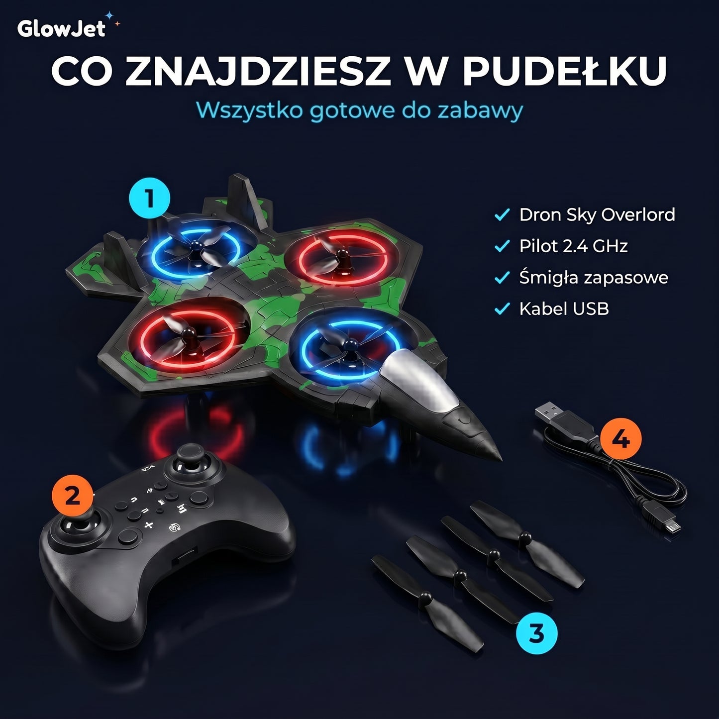 GlowJet™ - Zdalnie Sterowany Dron Myśliwski